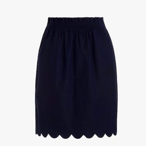 J.Crew Scalloped Skirt Navy